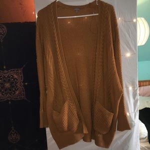 mustard yellow cardigan